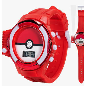 Pokémon Kids Digital Watch with Flashlight LCD, Poké Ball Design, LightUp Feature, Adjustable Plastic Strap, Durable KidFriendly Build, Perfect for Young Pokémon Trainers, Wrist Sizes 5.5" to 8"