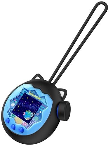 Geiomoo Silicone Case for Tamagotchi Paradise Interactive Virtual Pet, Soft Flexible Scratch Resistant Protective Cover (Black)