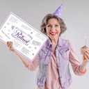 3 x WATINC Retirement Party Decorations Jumbo Guest Book, Purple Congrats Retired Guest Book, Large Message Card Farewell Goodbye Signature Poster Gift for Coworker Office Men Women