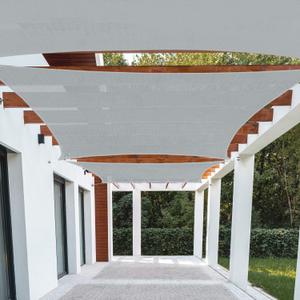 Patio Paradise 12' x 14' Sun Shade Sail Rectangle Canopy Patio Cover Sunlight Block Awning Heavy Duty Commercial Grade for Backyard Lawn Garden Outdoor Activities, Gray