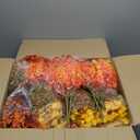 Giegxin Artificial Fall Flowers Bulk for Outdoors Realistic Outdoor Faux Plants Uv Resistant Artificial Wild Flowers, Plastic Plants Fake Wheat Violet for Hanging Garden Porch Window Wall Decor