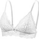 Lace Bralettes for Women No Underwire Sexy Triangle See Thru V Neck Unpadded Bra