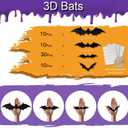 4 x 3D Bats Halloween Decoration, 60PCS 4 Sizes Realistic PVC Scary Bats Window Decal Wall Stickers for DIY Home Indoor Hallowmas Decor Party Supplies