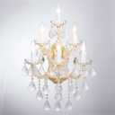 Large Modern Crystal Wall Lights - 6 Lights Maria Theresa Wall Lamp Chandelier Light Fixtures, Gold Wall Mounted Sconce for Hotel, Living Room, Hall, Lobby