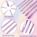 6pcs Paint Brushes for Acrylic Painting, Nylon Watercolor Brushes Kit, Acrylic Paint Brush Sets for Acrylics Watercolor Gouache Oil Painting- Purple
