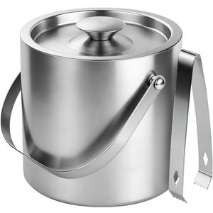 ChefBee Stainless Steel Ice Bucket - 3L Double-Wall Insulated Ice Buckets for Parties with Lid & Tongs, Large Champagne Wine Drink Container Holder, Ideal for Freezer Cocktail Home Bar Accessories
