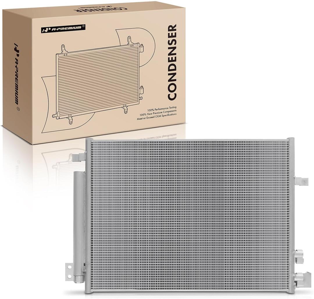 A-Premium Air Conditioning A/C Condenser Compatible with Hyundai Santa Fe 2013-2018, Santa Fe Sport 2013-2018, Santa Fe XL 2019, 2.4L 3.3L