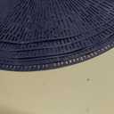 Snowkingdom Round Placemats Navy Blue Set of 6, Blue Round Vinyl Hollow 15 Inch Place Mats, Washable Easy Clean Wipeable Non Slip Kitchen Dining Table Mats for Wedding Anniversary Party Decoration