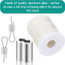 Decoy Crimp Swivel Snap PVC Decoy Cord Line Set, 60 Pcs Aluminum Crimps for Duck Goose 30 Pcs Snap Swivels Ball Bearing Fishing Swivels for Freshwater Fishing Hunting Trap (Silver)