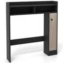 Over the Toilet Bathroom Cabinet Floor Storage Organizer with Adjustable Shelves Black