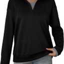 Dokotoo Sweatshirt for Women Long Sleeve V Neck Color Block Oversized Casual Pullover Sweatshirts Tops (Black, L)