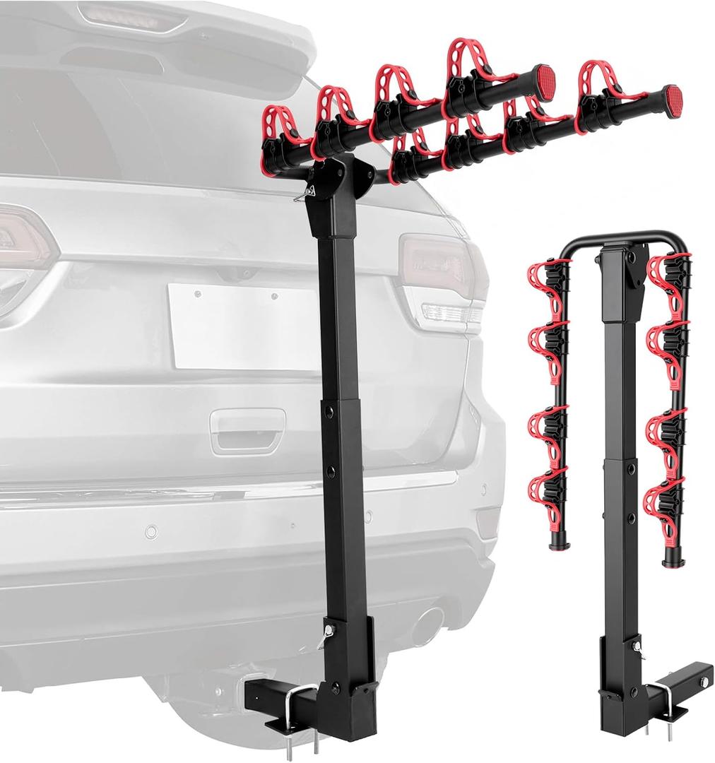 Bike Rack for Car, 245 LBS 4 Bike Rack Hitch Mount with 2'' Hitch Receiver