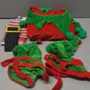 Christmas Elf Costume for Kids - Girls Elf Dress Set Velvet Cosplay Santa's Helper Costume Xmas Outfit (10-11 Years)