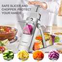 SUPMAKIN Safe Mandoline Slicer, Adjustable Vegetable Food Slicer and Chopper, Potato Fries Fry Cutter, Veggie Salad Chopper, New Kitchen Chopping Artifact Gifts 2026 (SliverGray)