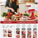 21Pcs Meat Grinder & Cheese Grater Attachment for KitchenAid Stand Mixer, with 4 Grinding Plates, Metal Sausage Stuffer Tubes, 4 Slicer Shredder Attachment, Kitchen Aid Accessories and Attachments