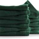 Hearth & Harbor Washcloths 12 Pack - 100% Cotton Washcloth for Body and face, High Absorbent and Soft 13"x13" Body Wash Cloth, Quick Dry - Hunter Green Washcloths