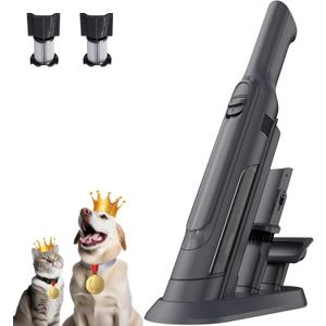 PROMOMO Handheld Vacuum Cordless, Lightweight 1.4lb with Powerful Suction, Charging Dock, Single Touch Empty and Detachable Dust Cup, Portable Mini Car Vac for Home Pet Car (Light Black)