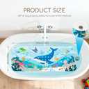 Baby Bath Mat for Tub, Non Slip Kids Bath Shower Mat, 40 X 16 Inch Large Bathtub Mat with Drain Holes and Suction Cups for Toddlers, Machine Washable and Waterproof (Whale)
