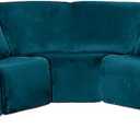 LightInTheBox 7Piece Velvet Stretch Reclining Couch Covers 5 Seats Corner Sofa Cover L Shape Sectional Recliner Sofa Covers for Sofa Anti Slip Furniture Protector Thick Soft Washable (Turquoise)