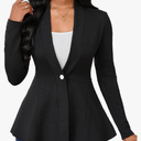 Women Casual Blazers Button Knit Lightweight Business Cardigan Jackets Blazer for Work Size M
