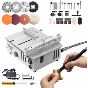 Mini Table Saw for Crafts, Multifunctional Portable Table Saws Adjustable Cutting Angle,Speed,SawDepth; Small Table Saw for Cutting, Grinding, Sanding All-in-one; Tablesaw