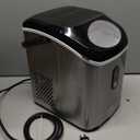 Nugget Ice Maker Countertop, 34lbs/24H Pebble Ice Machine, Self-Cleaning Sonic Ice Maker with Basket & Scoop, Compact Pellet Ice Maker for Home/Office/Kitchen/RV/Party, Stainless Steel