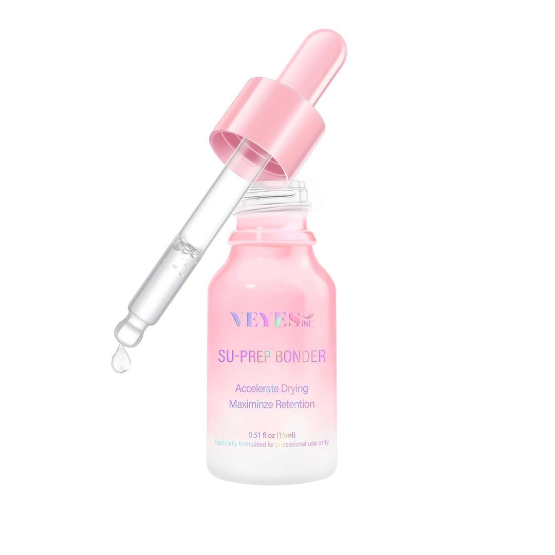 VEYES INC Super Lash Bonder for Eyelash Extensions SU-PREP Bonder, Glue Accelerator, Lash Sealant, Adhesive Companion, Reducing Glue Fumes and Extending Eyelash Retention Time, Salon Eyelash Supplies