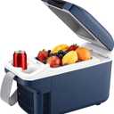 Iceblue Electric Cooler with Type-C, 8 Liter /11 Cans Mini Fridge with Belt, 9V Type-C Thermoelectric Dual-use Car Refrigerator, Car Fridge for Car, Dorm, Travel, Picnic, Gift (Blue)