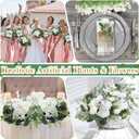 Thiccywoov 250 Pcs Artificial Eucalyptus Leaves Stem Bulk Fake Greenery Faux UV Resistant Sprays Silver Dollar Eucalyptus for DIY Wedding Bouquet Vase Floral Arrangement Decor(White, Green,15 Kinds)