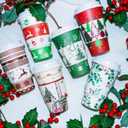 36 PCS Christmas Disposable Coffee Cups, 16 OZ Christmas Winter Party Paper Cups with Lids and Sleeves, To Go Coffee Cups for Hot and Cold Drinks, Winter Xmas Party Supplies Decorations