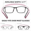 UKNOW Safety Goggles Over Glasses, Anti Fog Safety Glasses with Clear Wraparound Lens, ANSI Z87.1 Protective Eyewear (Pink)