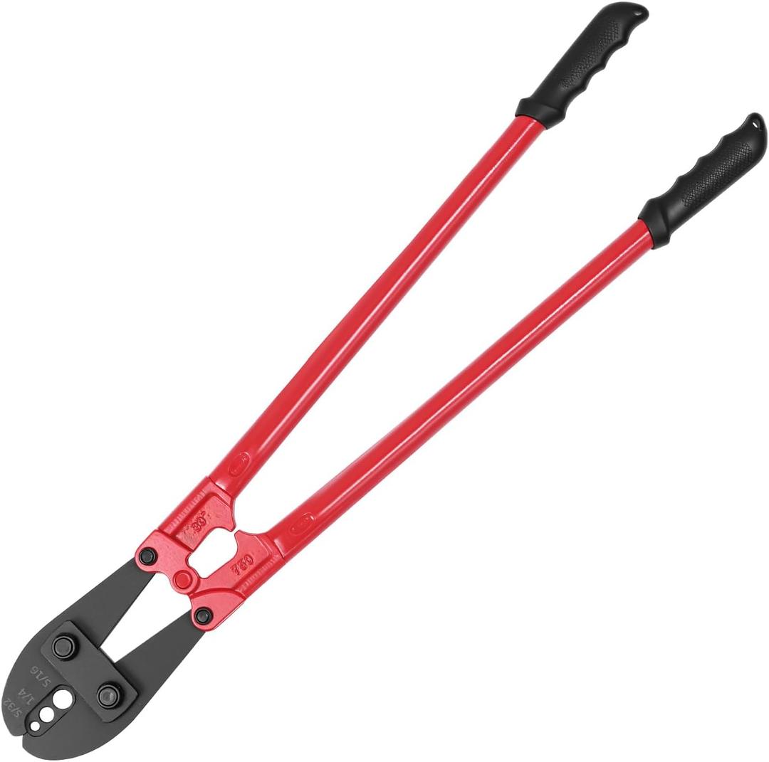 QWORK Hand Swager Crimping Tool 30"  for Aluminum & Copper Sleeves on 5/32", 1/4", 5/16" Wire Ropes