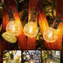 Brightown Outdoor String Lights, 50FT 25 G40 Bulbs Shatterproof Patio Lights, IP65 Waterproof Dimmable Hanging Connectable Globe LED Outdoor Lights for Backyard, Bistro, Porch, Deck, Balcony (Black)