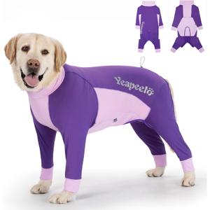 Dog Sun Protection Cooling Suit UPF 50+, Quick-Dry Breathable Jumpsuit for Large & Medium Dogs, Outdoor Dirt-Resistant Shedding Control Pet Apparel (Berry Purple, 3X-Large)
