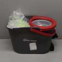 SIMPLI-MAGIC 79349 Spin Mop Cleaning System with 3 Microfiber Mop Heads, Red/GRAY,Red/Black