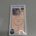 for iPhone 14 Pro Case, Compatible with MagSafe, Built-in Camera Ring Stand, with Individual Camera Cover, Translucent Matte Military-Grade Drop Protection Magnetic Case, Pink