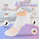 Womens Ankle Socks 4 Pairs Running Athletic Cushioned Sole Socks With Tab Anti-Blister (7-10)
