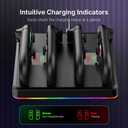 2 x NexiGo Enhanced Controller Charger Dock Compatible with Nintendo Switch 2, Charging Station for Joy-Pads with Multiple RGB Light Modes, Sound Alerts, LED Indicators, Built-in Kickstand