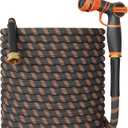 Giraffe Tools Non-Expandable Garden Hose 100FT 1/2 Lightweight Flexible Water Hoses Burst 600 psi with 9 Spray Function Nozzle Heavy Duty Hose