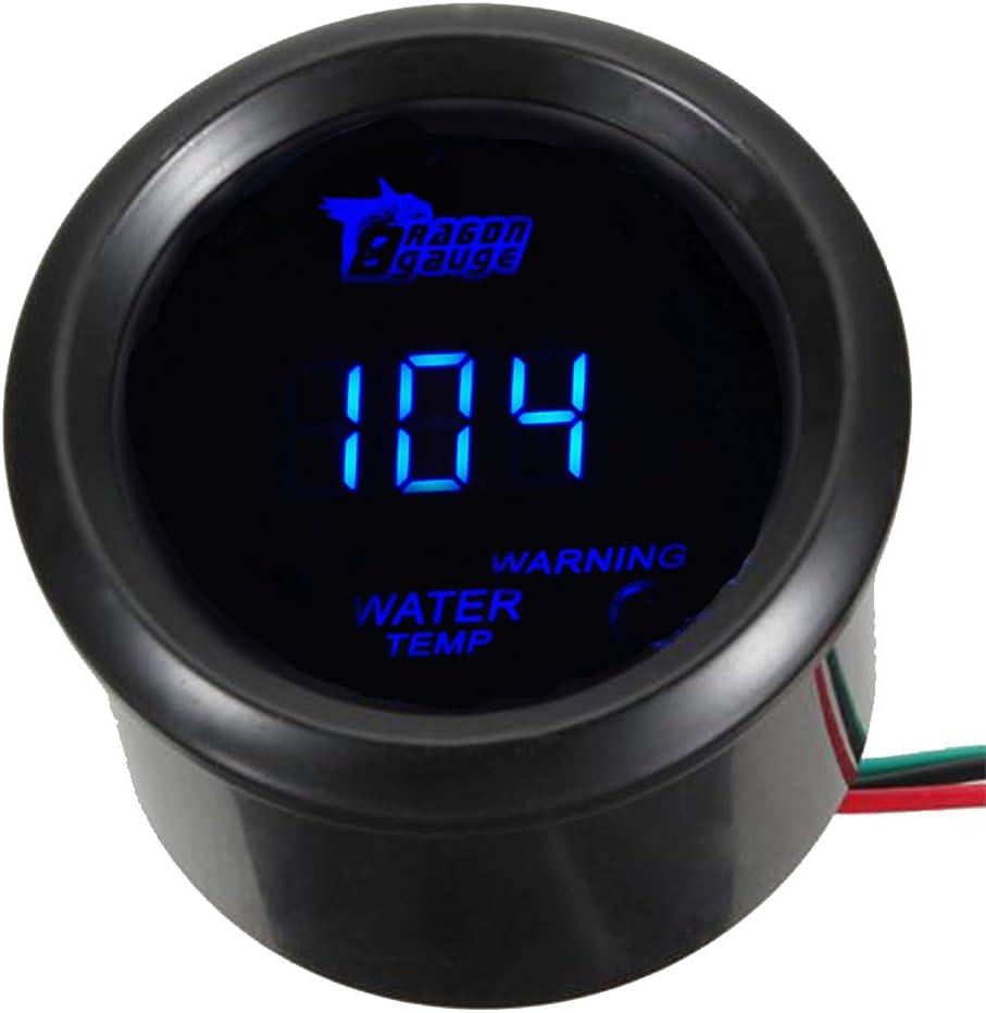 ESUPPORT Car 2" 52mm Digital Water Temp Gauge Blue LED Fahrenheit F