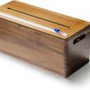 12" Acacia Wrap Dispenser with Slide Cutter  Plastic Wrap, Foil & Butcher Paper Holder for Kirkland, Reynolds, Saran & Sams Club Rolls  Countertop or Commercial Use