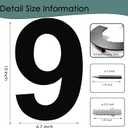 Cobata Modern House Numbers-10 Inch High Stainless Steel Home Address Numbers/Floating Appearance/Easy to Install/Black/Number 9