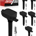 OKLPF Ignition Coil Pack UF807 with Iridium Platinum Spark Plugs - 6-Piece Set, Compatible with Chrysler Pacifica Voyager, Dodge Durango,Jeep Wrangler Gladiator, Ram 1500 3.0L 3.6L V6