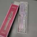 Auto Rotating Hair Curler - 4 Temperature and Timer Settings, Automatic Curling Iron with Automatic Shut-Off, Anti-Tangle and Scalding, Curling Wand for Long Lasting Curls (Purple)