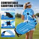 14 Way Golf Stand Bag for Men & Women, Lightweight Silent Hybrid Golf Bag with Club Lock Top, Oversized Putter Well, 8 Pockets, USB Port & Rain Cover, Black Blue