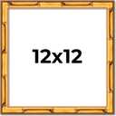 Poster Palooza 12x12 Frame Gold Bamboo Solid Wood Square Picture Frame with UV Acrylic, Foam Board Backing & Hanging Hardware Included