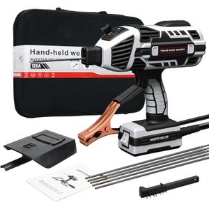 TRQWH Hand Held Welder Gun IGBT Inverter Welding Machine 110V ARC Portable Welder Handheld Welding Gun 5 Variable Current Adjustment Stick Welder, Fit for 1/16"-1/8" Welding Rods (Grey)