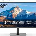 KOORUI 24-inch Computer Monitor Full HD 1920 x 1080p 100Hz VA Display 3000:1 Contrast Ratio with HDMI VGA, Three-Sided Slim Bezels, 100 x 100 mm VESA Mountable, Ergonomic Tilt, Black