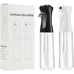 THINTON Mist Spray Bottle for Hair (10oz/300ml) - 2 Pcs Continuous Spray Bottle for Salons Cleaning Plants Gardening