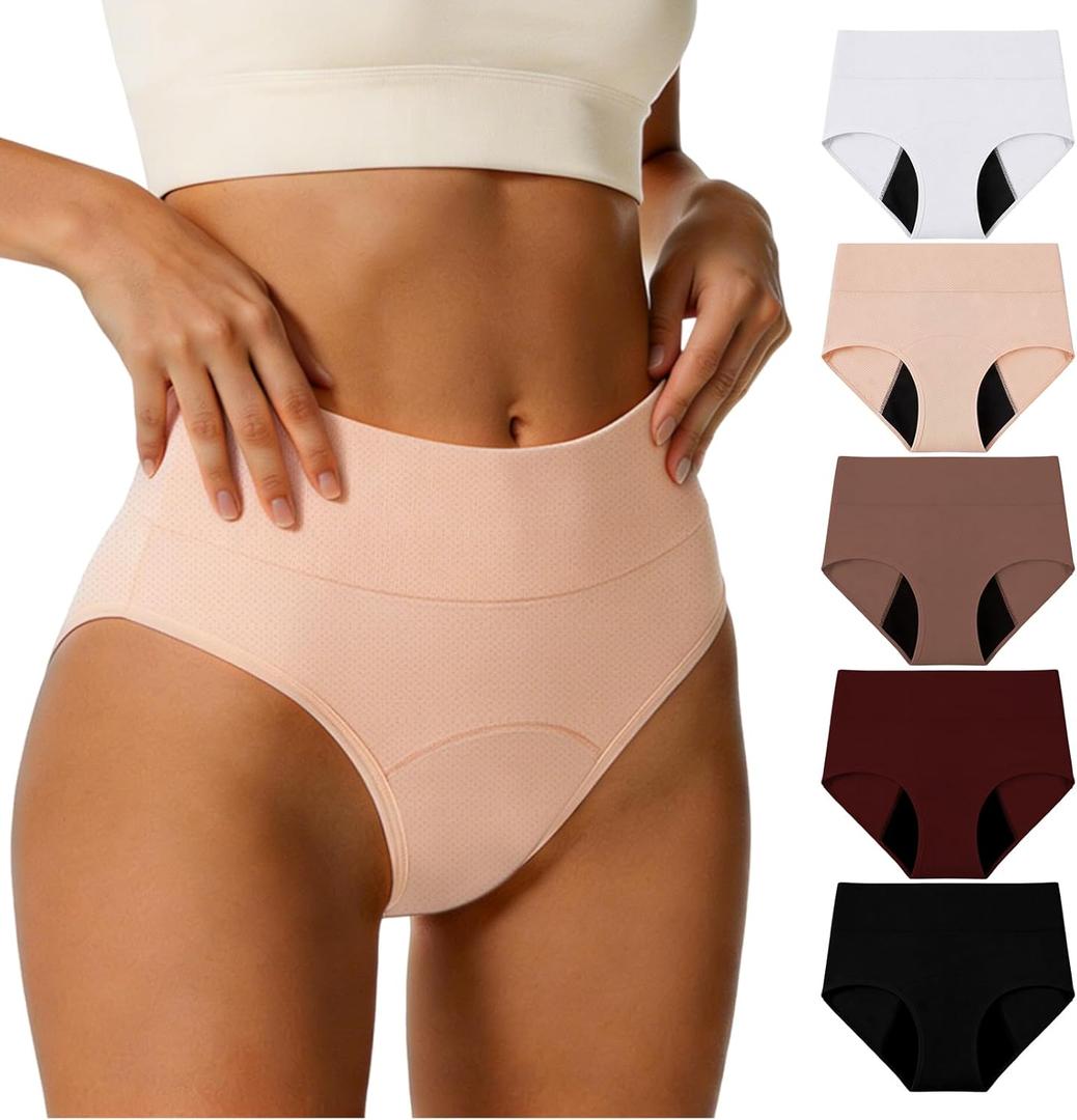 IENIN Incontinence Underwear for Women: Washable & Reusable Incontinence Underwear, Soft, Discreet, Absorbent, Machine-Washable (XL, Pack of 5)